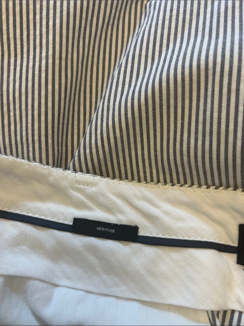 Talbots Striped Lightweight Dress Pants - Navy & White Size 10 EUC